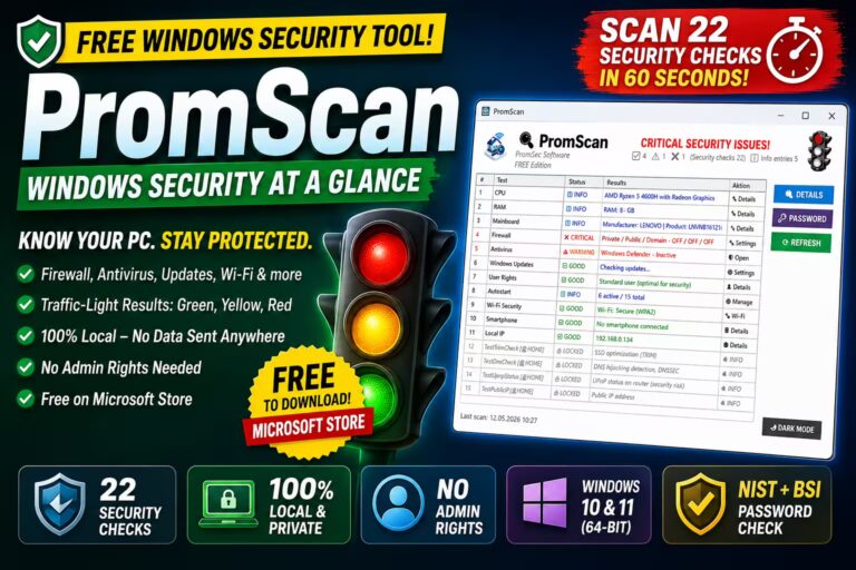 PromScan Review 2026: Free Windows Security Scanner With Traffic-Light Alerts | Free Download